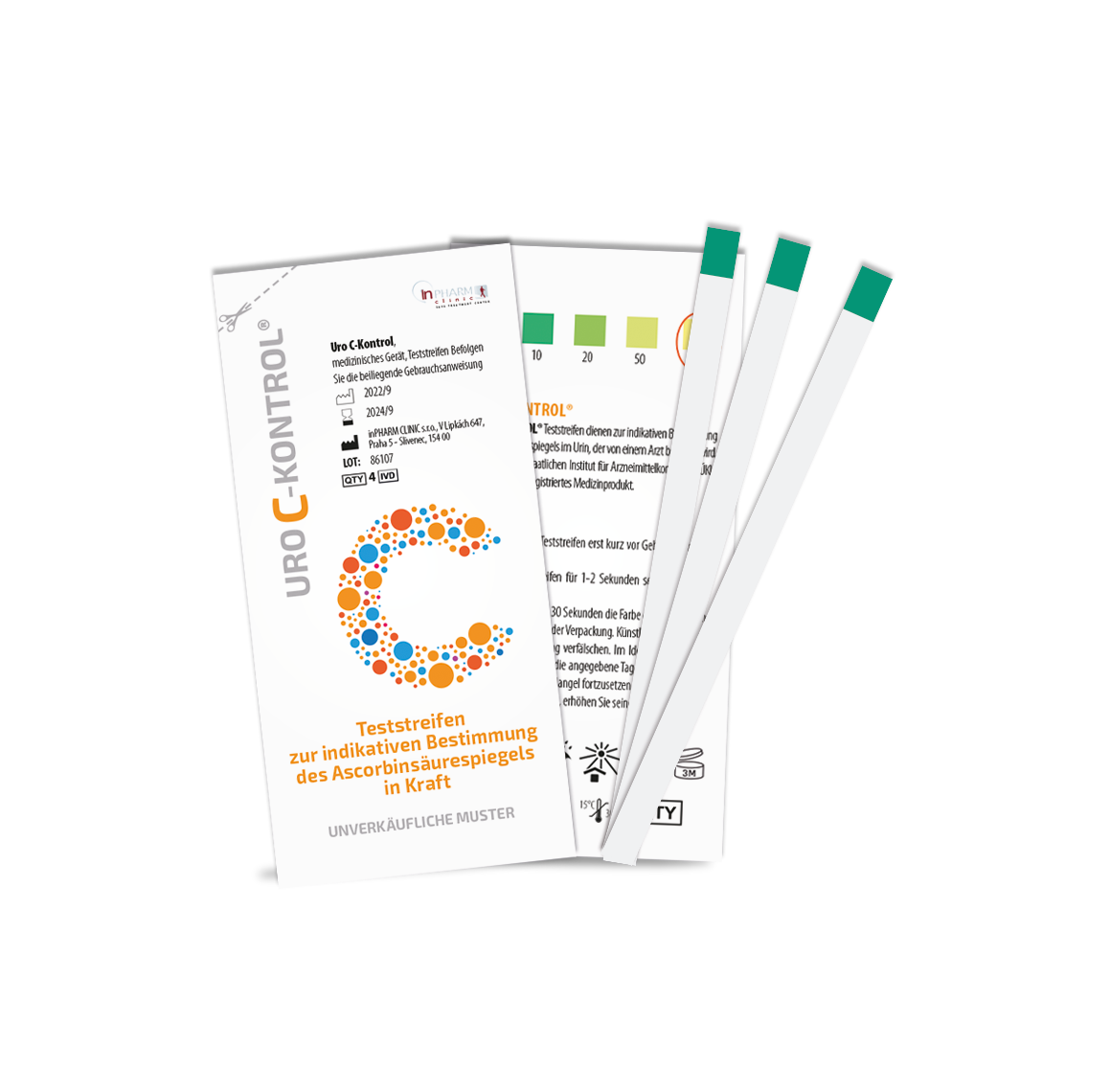 Bestandteil der Packung sind auch die Teststreifen Uro-C-Kontrol